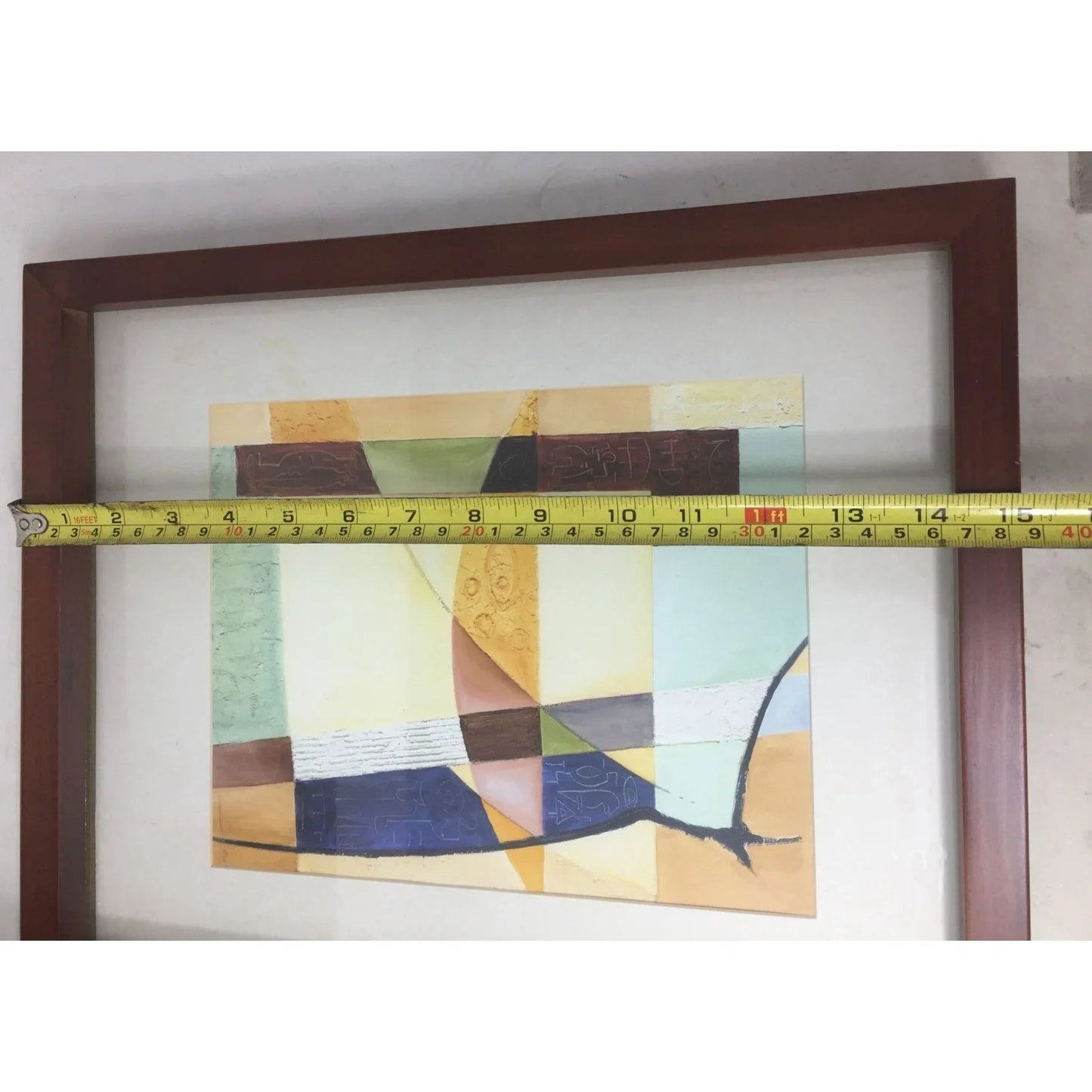Lishui Oak Made Made board Co. Set of 2 Multicolored Abstract Art Pieces with Wooden Frames - Lishui Oak Made Made board Co. - art print - A+ Stuff