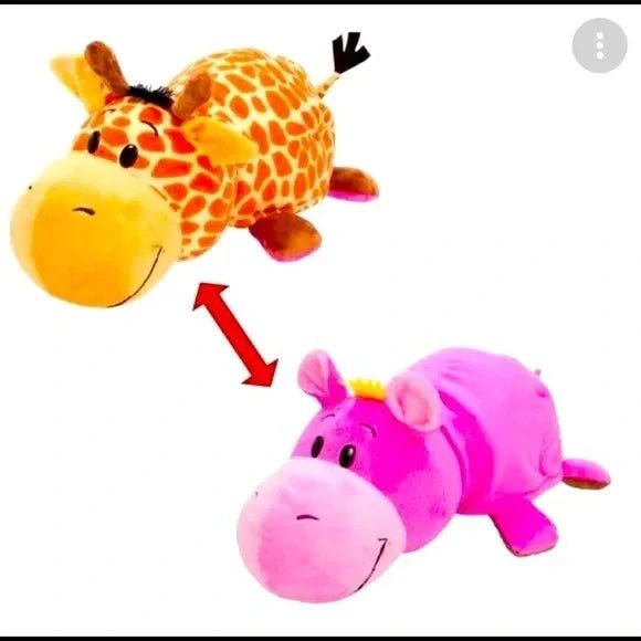 Little Flip Zees 2 in 1 Plush Toy Giraffe Hippo - little flip zees - Stuffed Animals - A+ Stuff