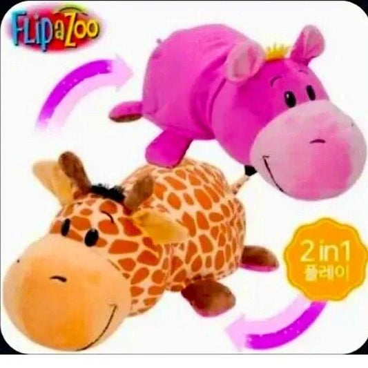 Little Flip Zees 2 in 1 Plush Toy Giraffe Hippo - little flip zees - Stuffed Animals - A+ Stuff