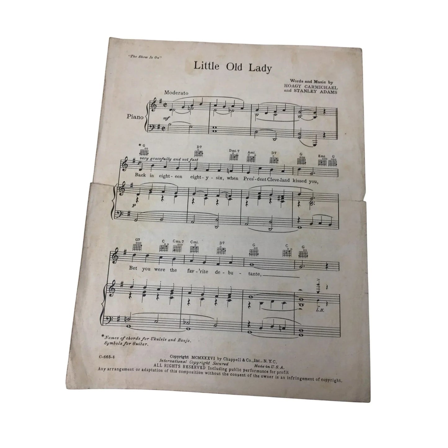 ''LITTLE OLD LADY'' by Hoagy Carmichael and Stanley Adams - A+ Stuff - SHEET MUSIC - A+ Stuff
