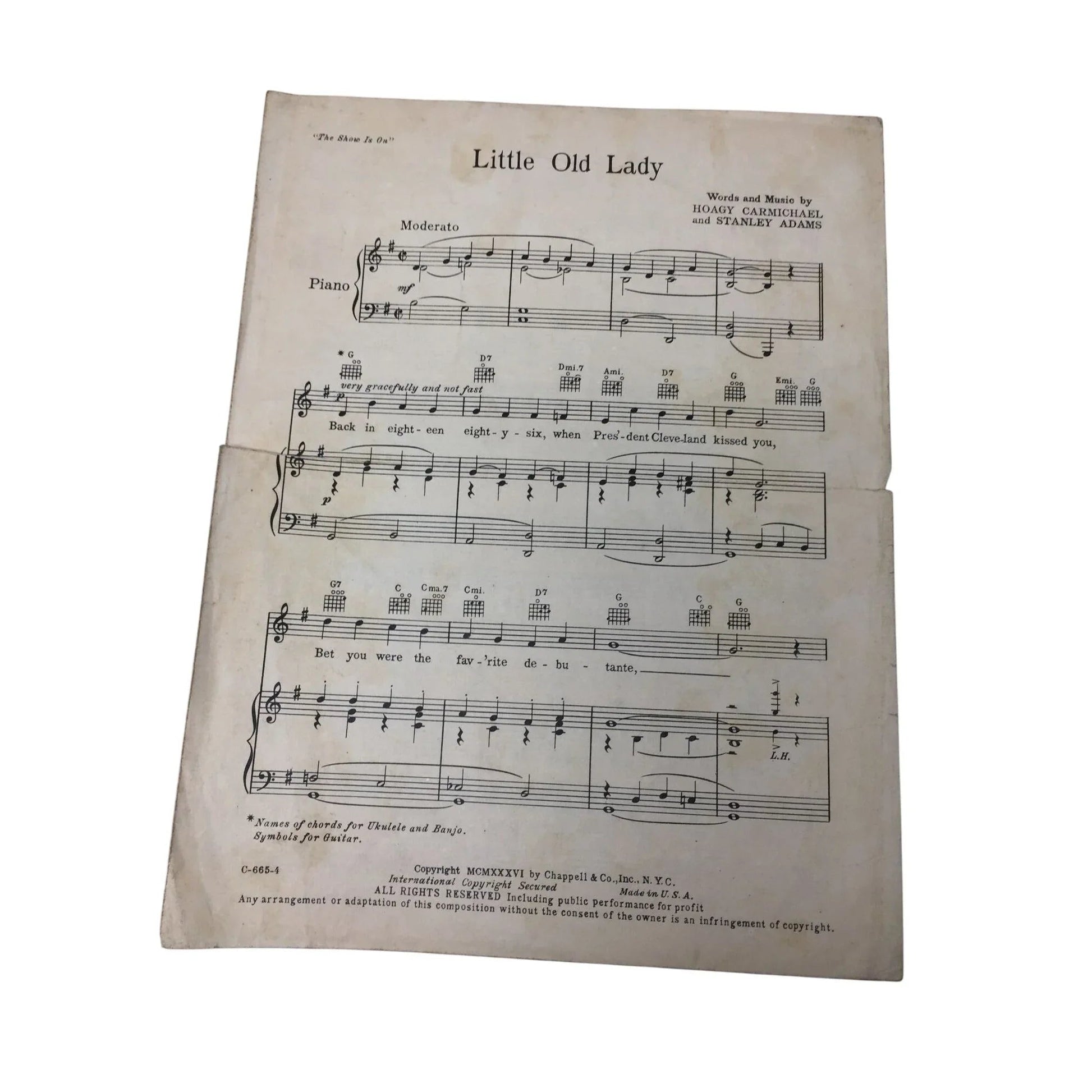 ''LITTLE OLD LADY'' by Hoagy Carmichael and Stanley Adams - A+ Stuff - SHEET MUSIC - A+ Stuff