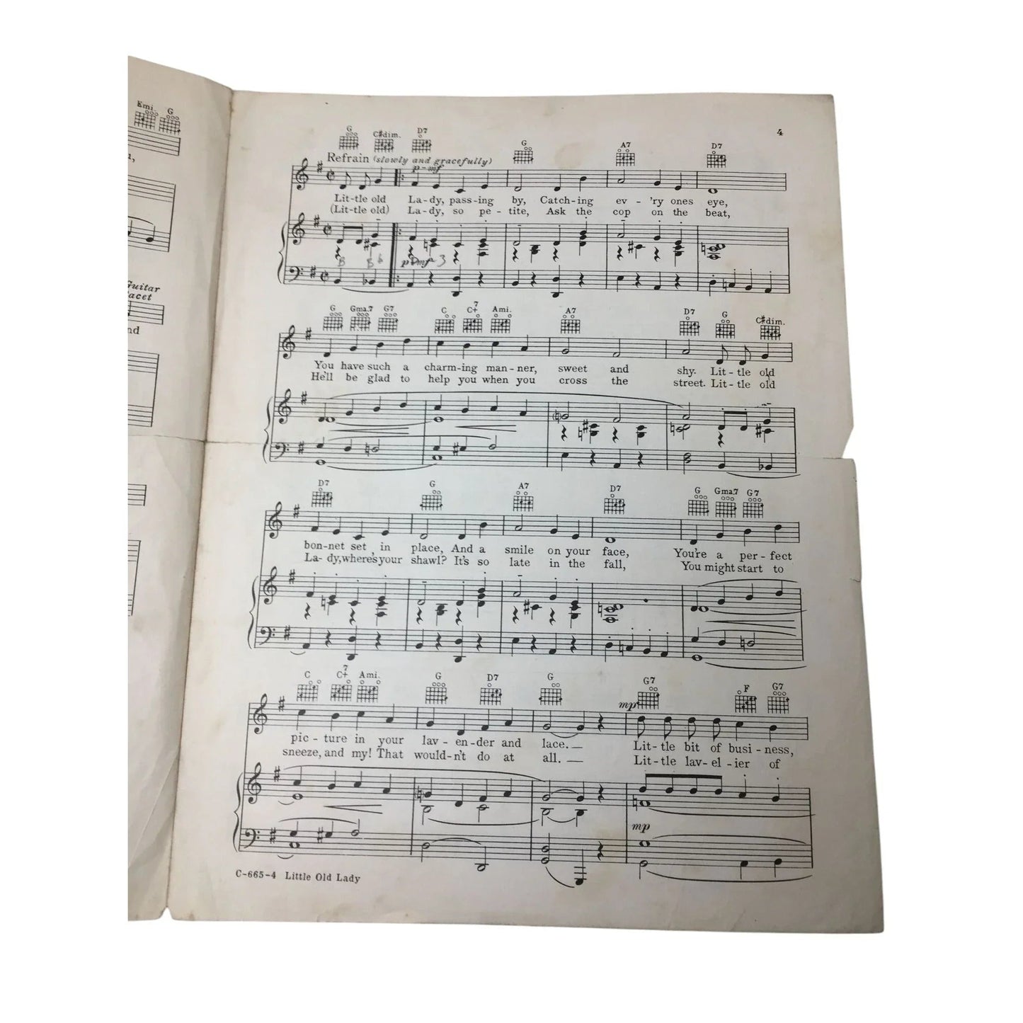 ''LITTLE OLD LADY'' by Hoagy Carmichael and Stanley Adams - A+ Stuff - SHEET MUSIC - A+ Stuff
