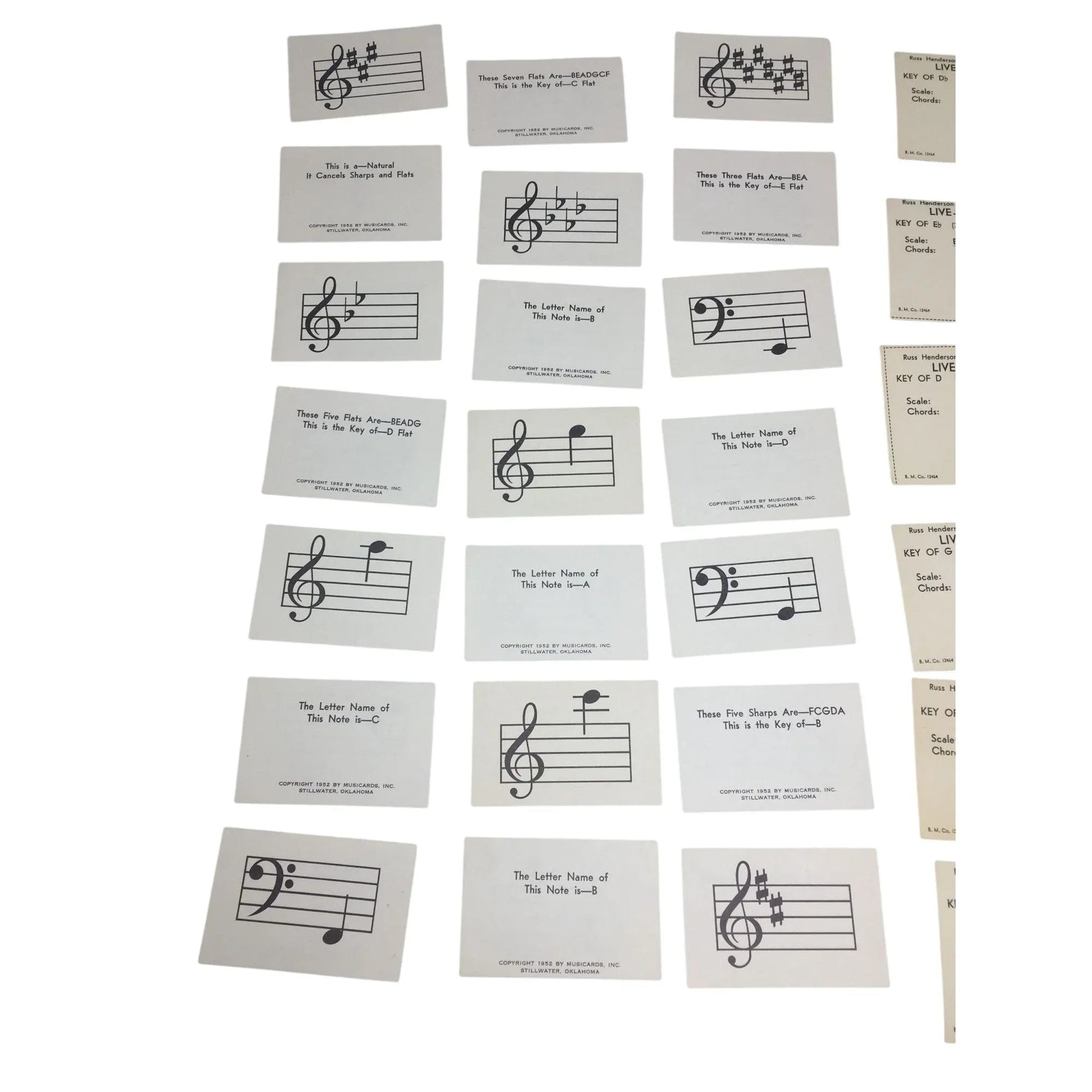 LIVE - A - KEY - A - DAY - CARDS/Music Note Learning Flash Cards (40 cards) - A+ Stuff - Collectibles - A+ Stuff