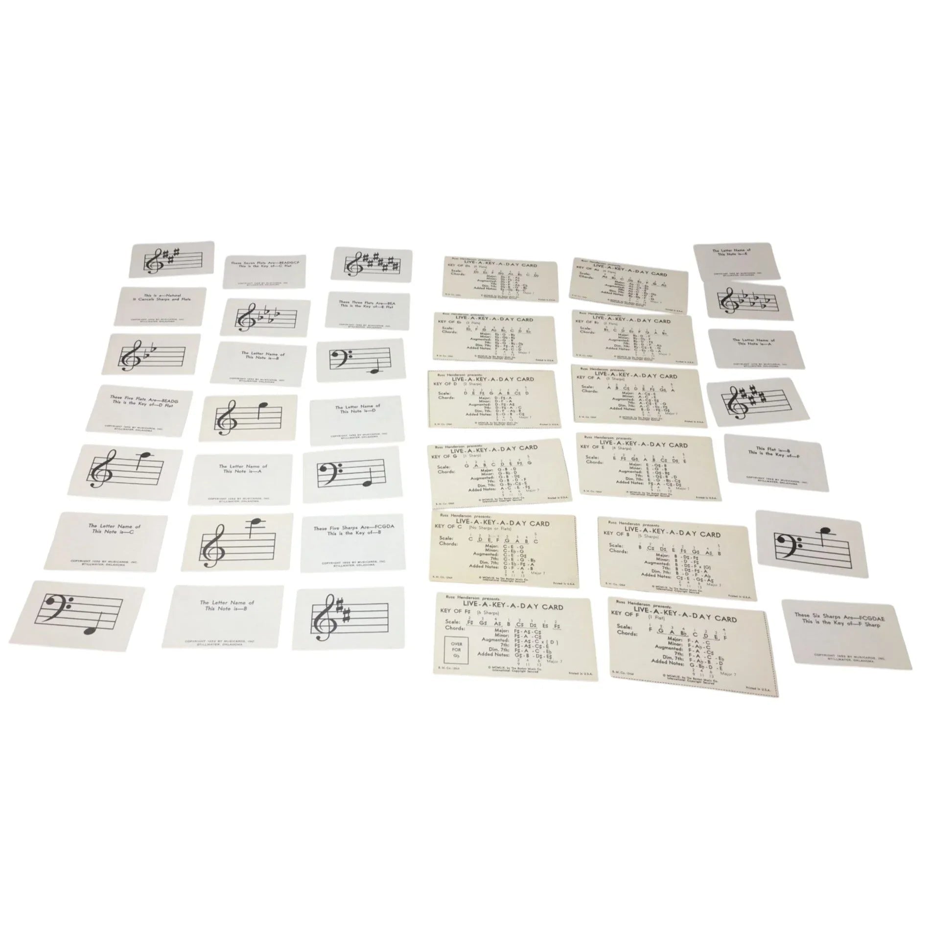 LIVE - A - KEY - A - DAY - CARDS/Music Note Learning Flash Cards (40 cards) - A+ Stuff - Collectibles - A+ Stuff