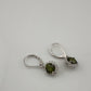 Beautiful Green Peridot & White Topaz Round Halo Necklace and Earrings Set