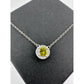 Beautiful Green Peridot & White Topaz Round Halo Necklace and Earrings Set