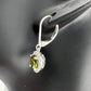 Beautiful Green Peridot & White Topaz Round Halo Necklace and Earrings Set