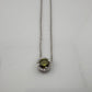 Beautiful Green Peridot & White Topaz Round Halo Necklace and Earrings Set