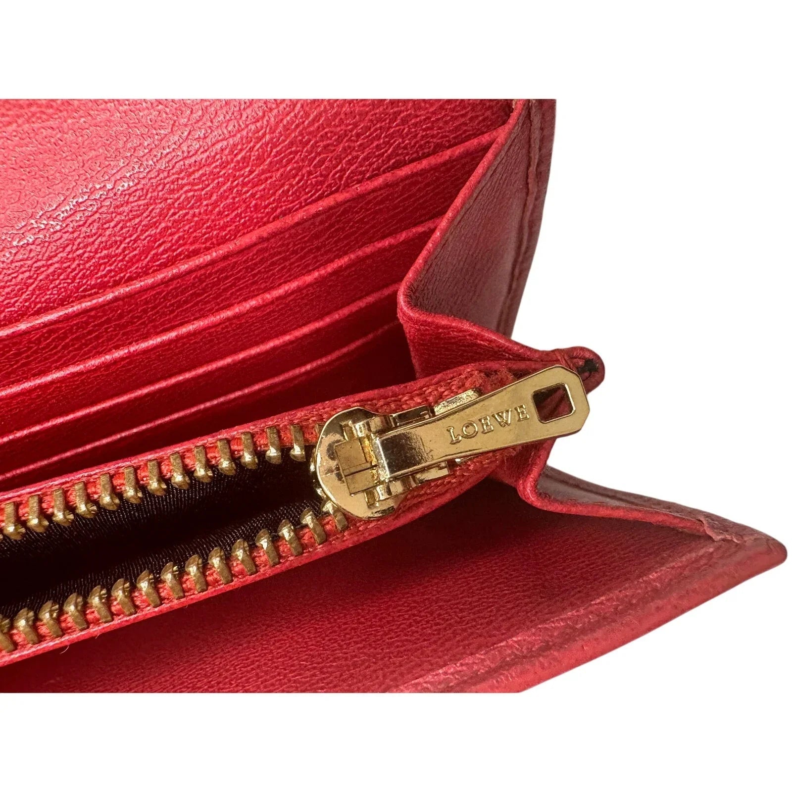 Loewe Anagram Flap Leather Continental Long Wallet - Red - Loewe - Long Wallet - A+ Stuff