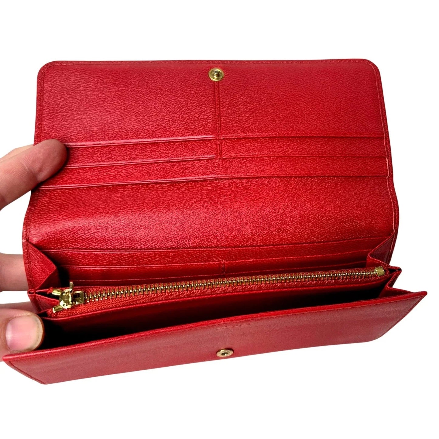 Loewe Anagram Flap Leather Continental Long Wallet - Red - Loewe - Long Wallet - A+ Stuff