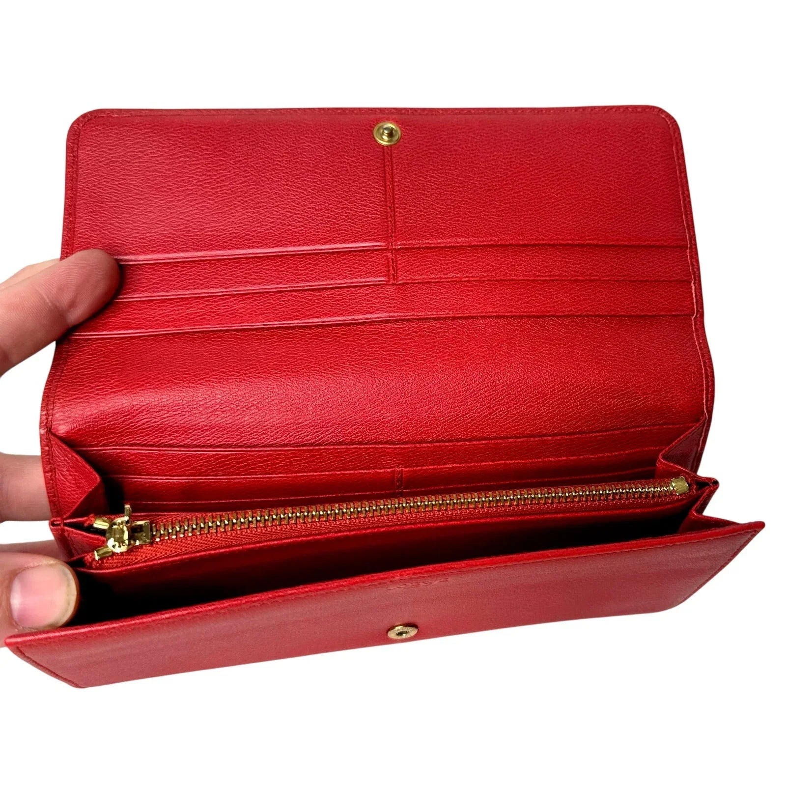 Loewe Anagram Flap Leather Continental Long Wallet - Red - Loewe - Long Wallet - A+ Stuff