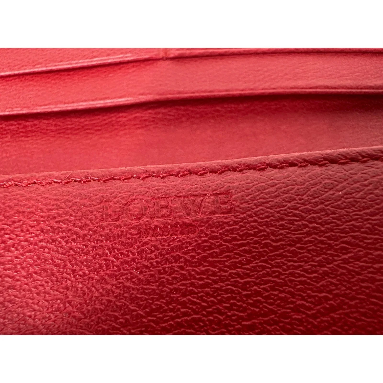 Loewe Anagram Flap Leather Continental Long Wallet - Red - Loewe - Long Wallet - A+ Stuff