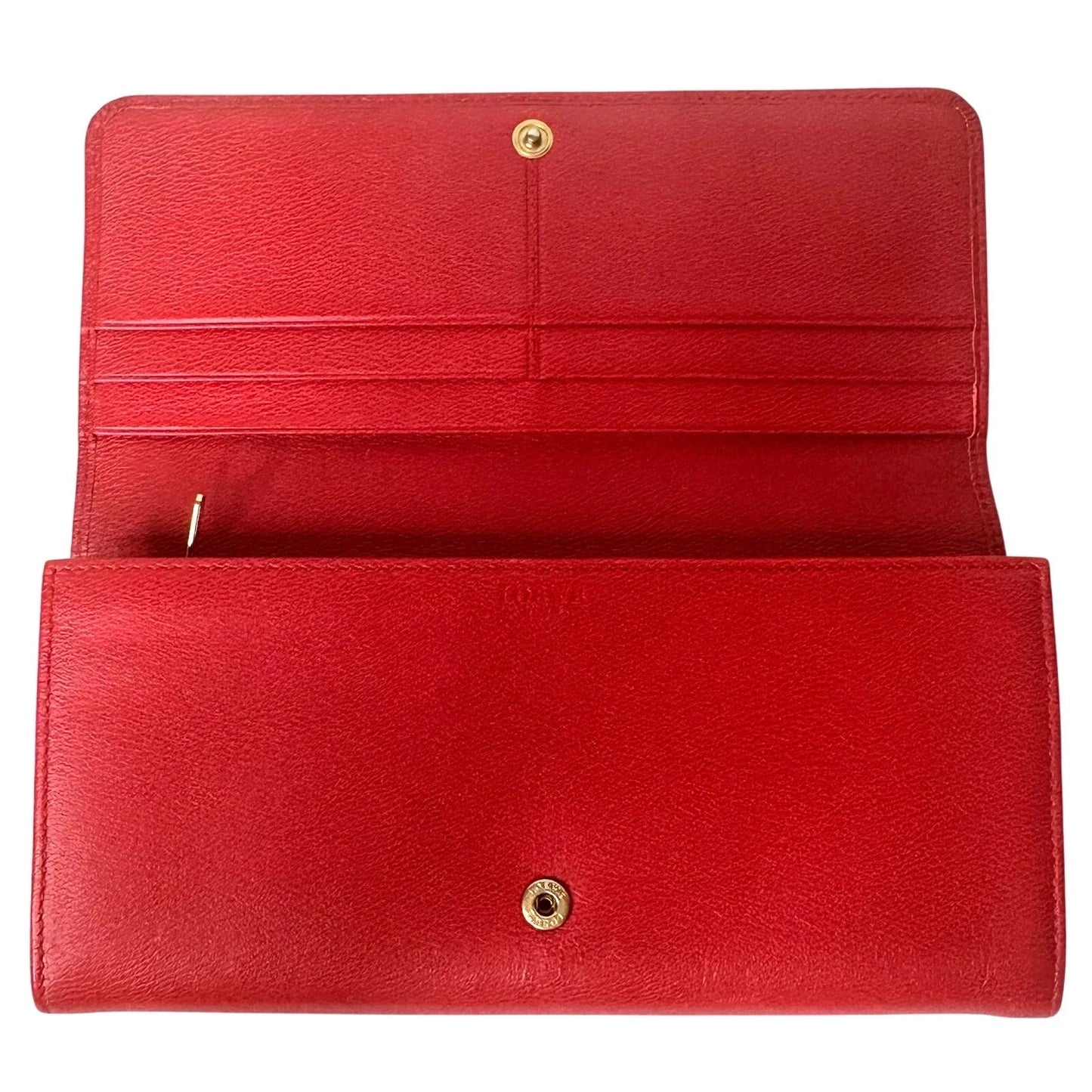 Loewe Anagram Flap Leather Continental Long Wallet - Red - Loewe - Long Wallet - A+ Stuff