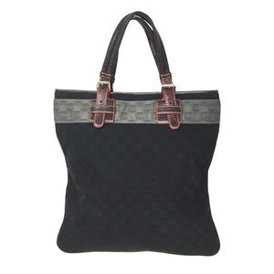 LOEWE - Leather-Trimmed Anagram Canvas Tote Black & Gray