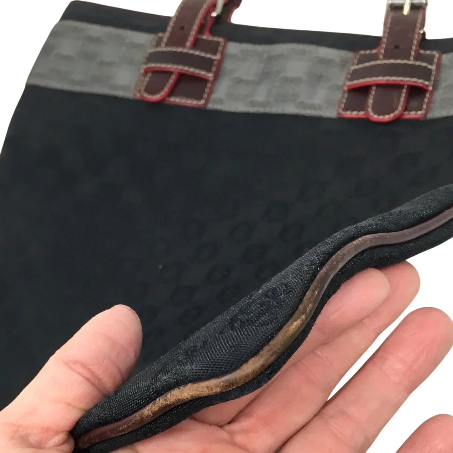 LOEWE - Leather - Trimmed Anagram Canvas Tote Black & Gray - Loewe - tote bag - A+ Stuff