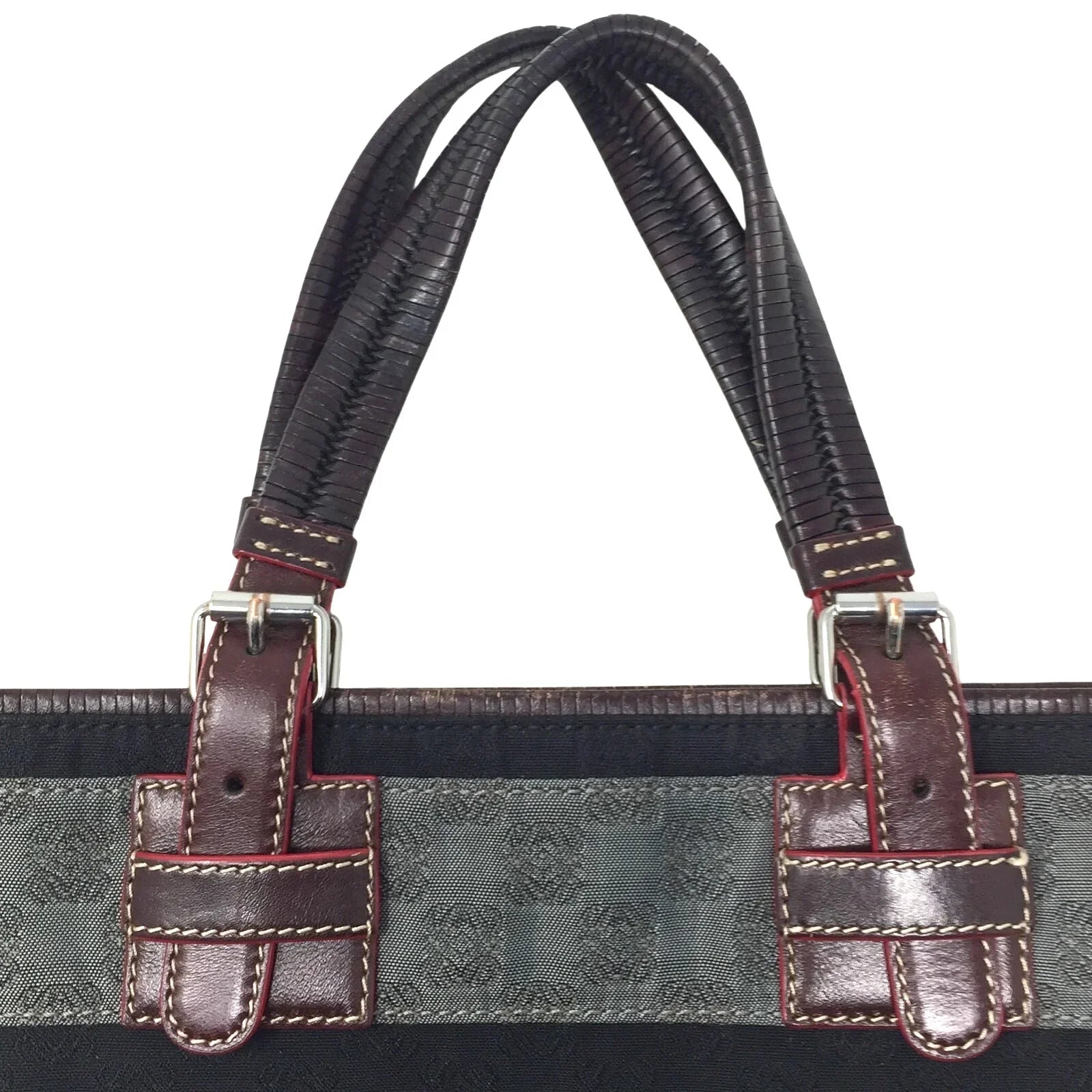 LOEWE - Leather - Trimmed Anagram Canvas Tote Black & Gray - Loewe - tote bag - A+ Stuff