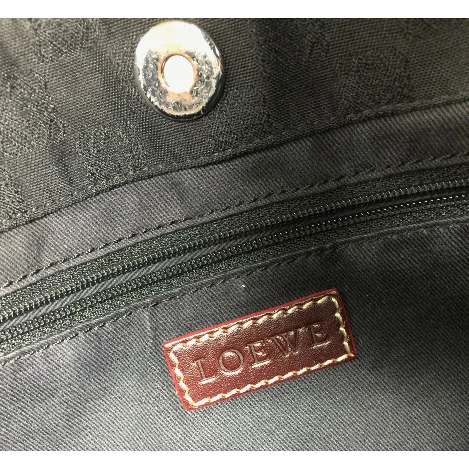 LOEWE - Leather - Trimmed Anagram Canvas Tote Black & Gray - Loewe - tote bag - A+ Stuff