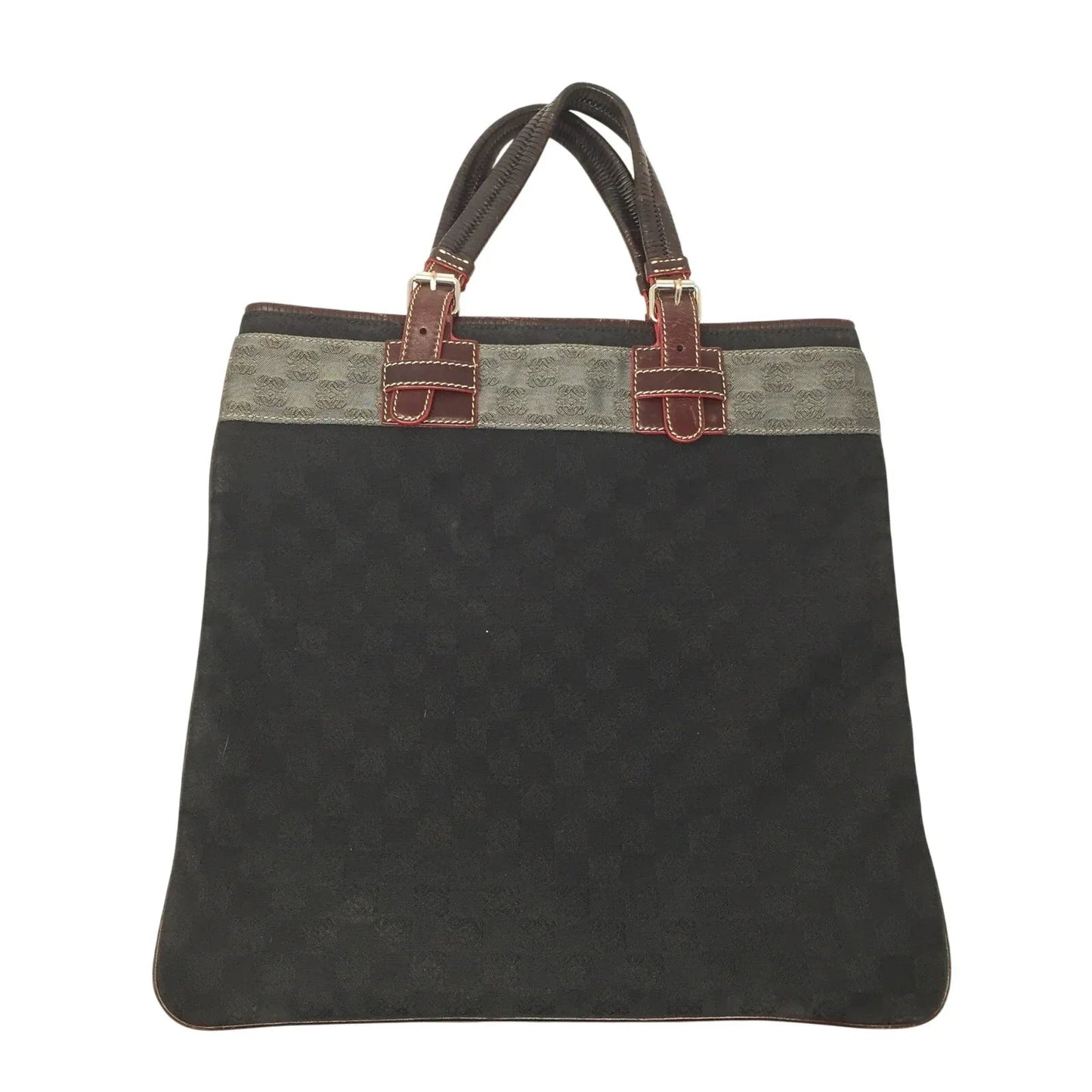 LOEWE - Leather - Trimmed Anagram Canvas Tote Black & Gray - Loewe - tote bag - A+ Stuff