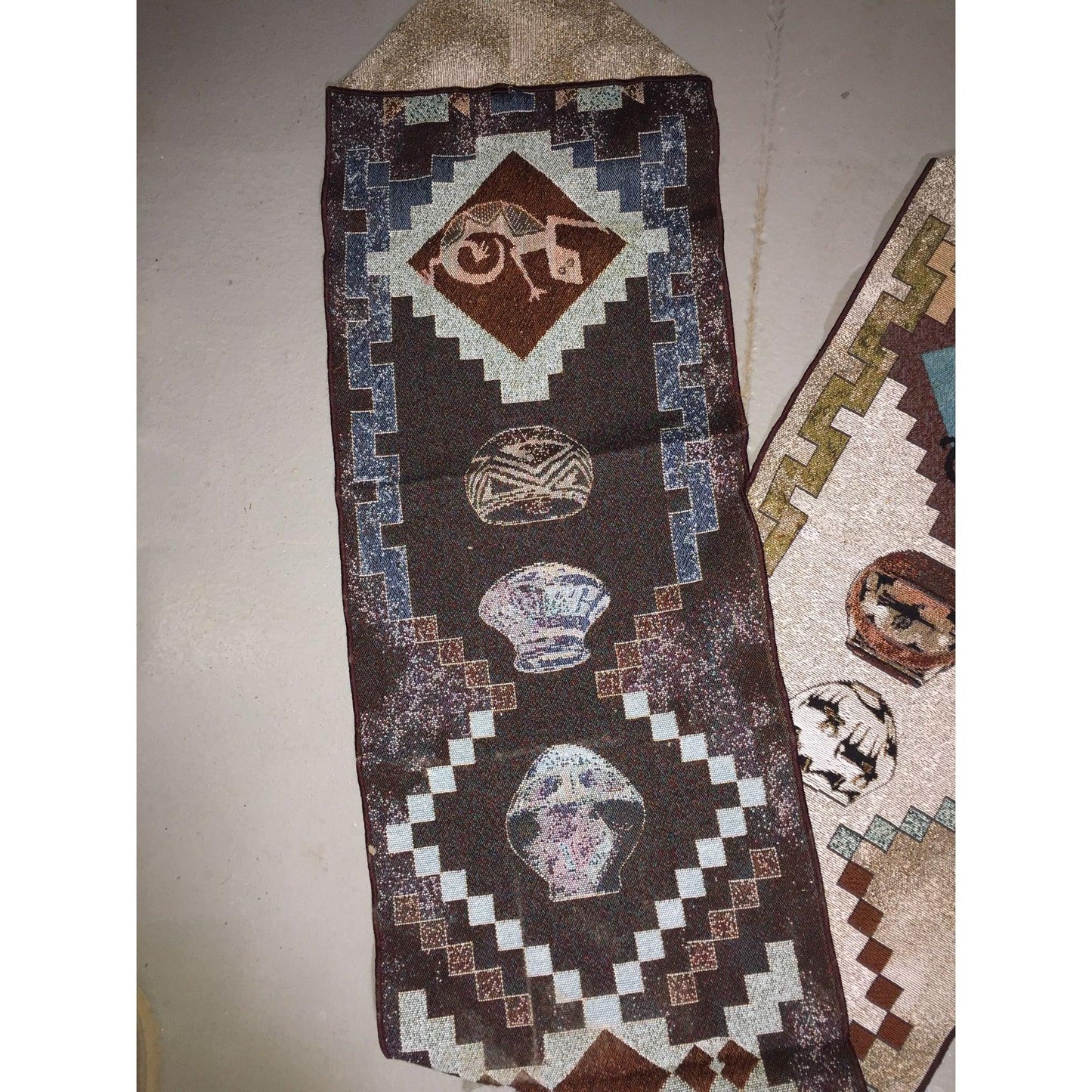 Long Patterned Southwestern Tapestry Table Runner with Tassels - A+ Stuff - Decor - A+ Stuff