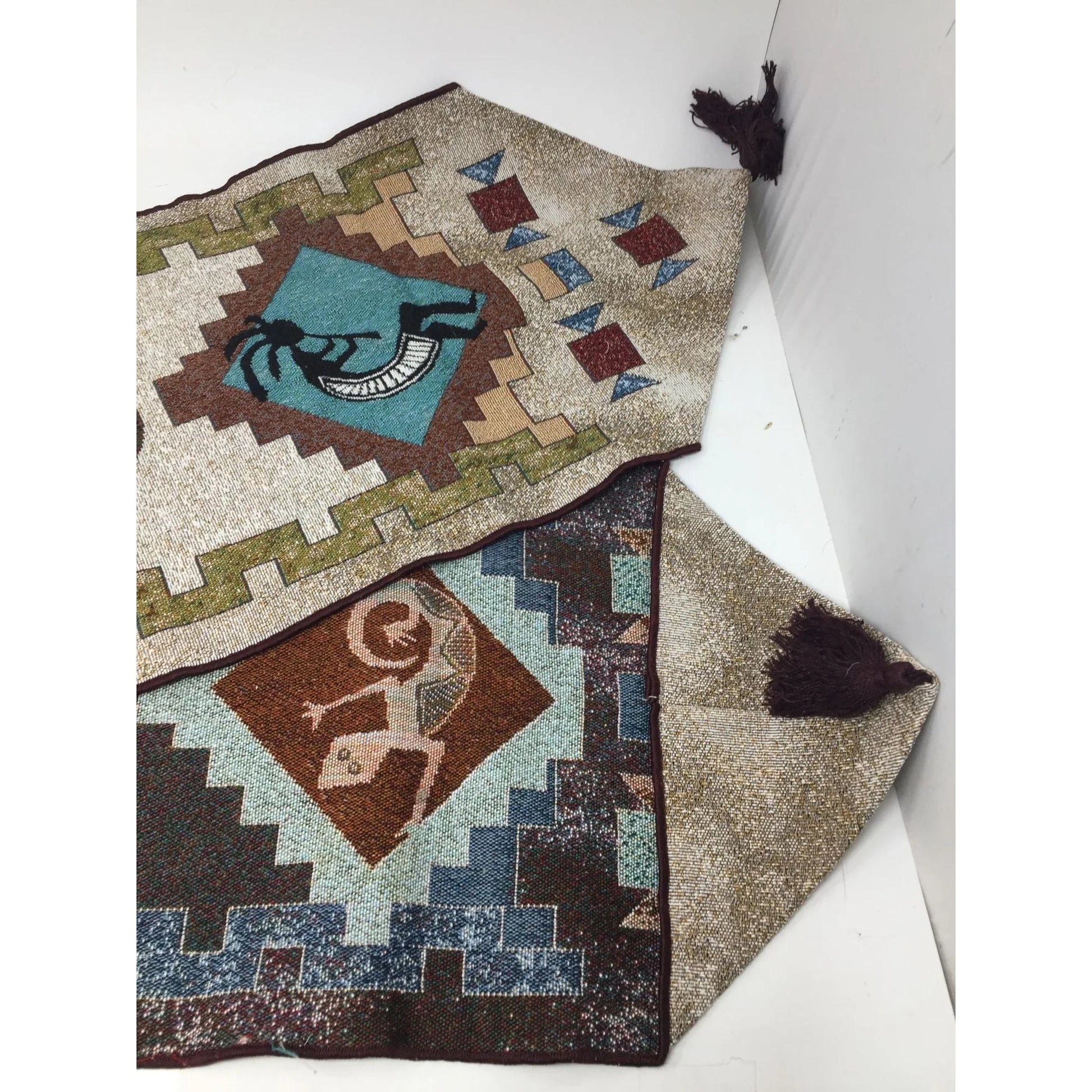 Long Patterned Southwestern Tapestry Table Runner with Tassels - A+ Stuff - Decor - A+ Stuff