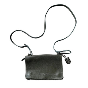 Longchamp Compact Pebbled Leather Crossbody Bag