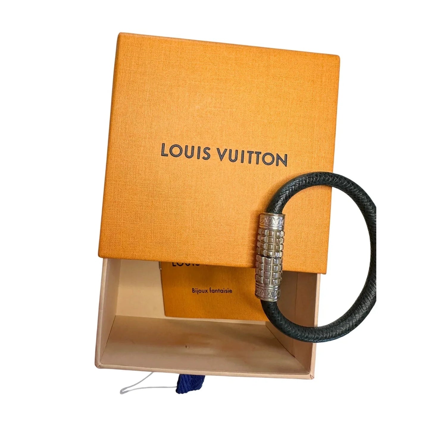 Louis Vuitton Black Taiga Leather Digit Bracelet with Dust Bag, Box & Care Booklet - Louis Vuitton - Bracelet - A+ Stuff