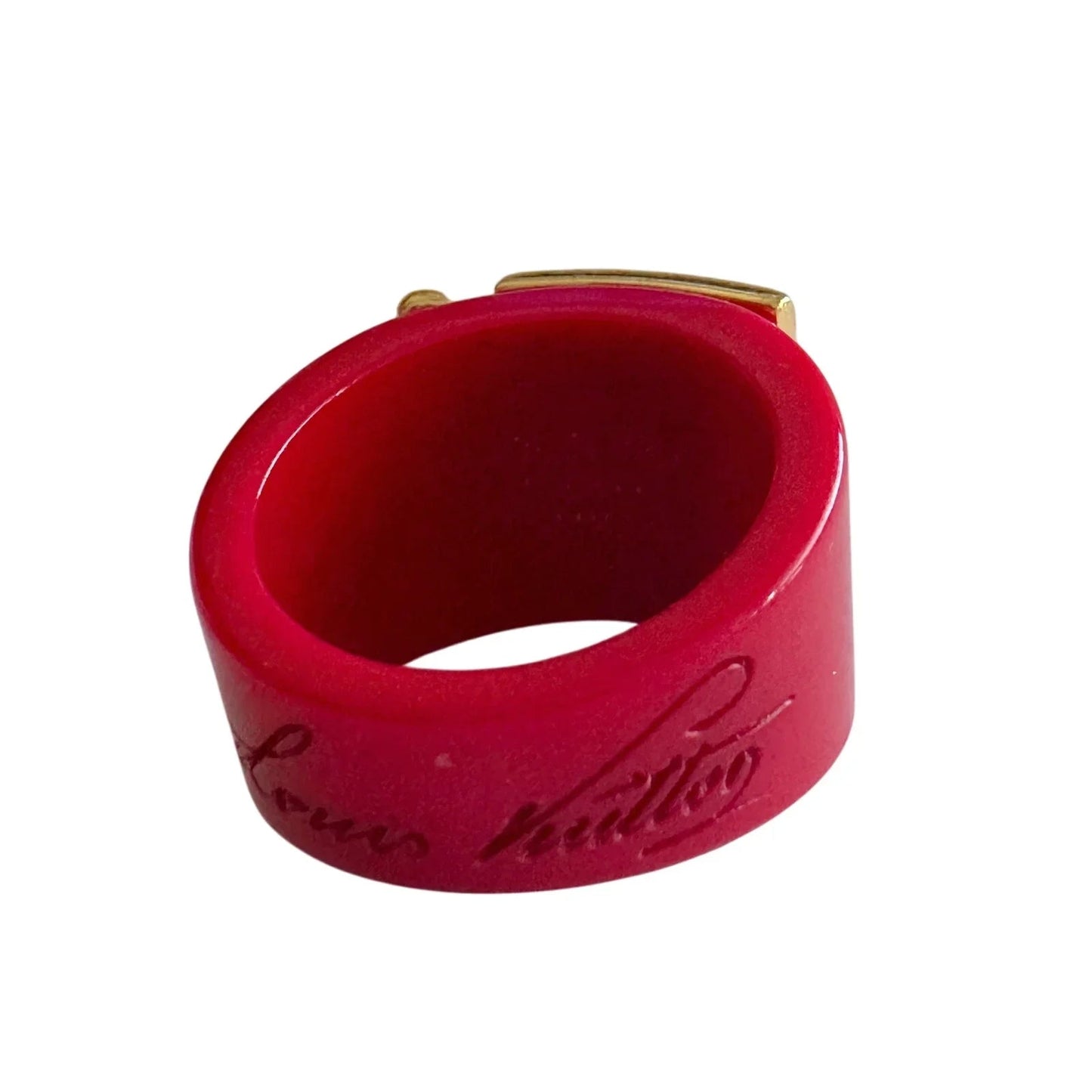 Louis Vuitton LockMe Fuchsia Resin Gold Tone Ring - Louis Vuitton - Ring - A+ Stuff