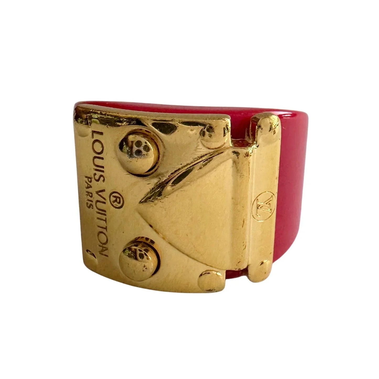 Louis Vuitton LockMe Fuchsia Resin Gold Tone Ring - Louis Vuitton - Ring - A+ Stuff