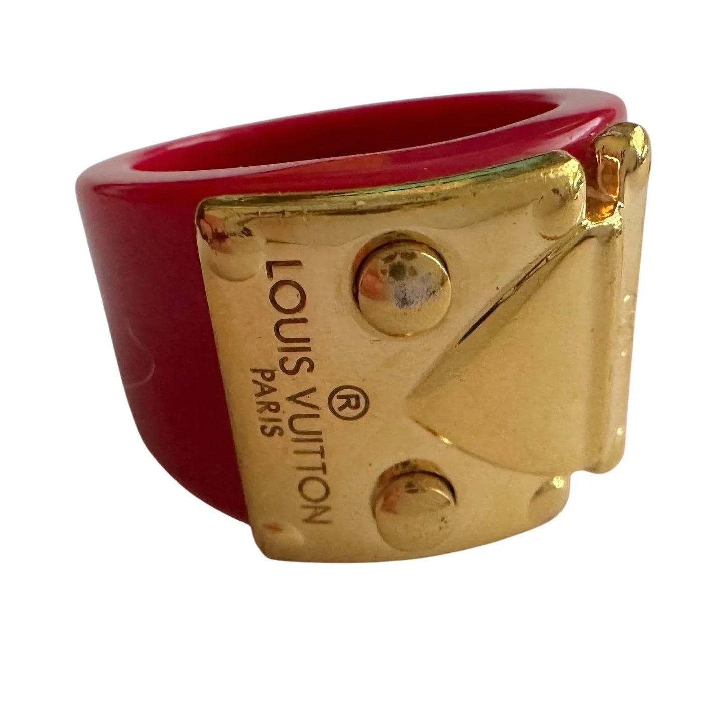 Louis Vuitton LockMe Fuchsia Resin Gold Tone Ring - Louis Vuitton - Ring - A+ Stuff