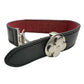 Louis Vuitton (LV) Black Leather Monogram Wish Bracelet with Red Leather on Inverse - Louis Vuitton - Designer Bracelet - A+ Stuff