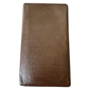 Louis Vuitton Paris Dark Brown Pebbled Leather Card Holder Wallet