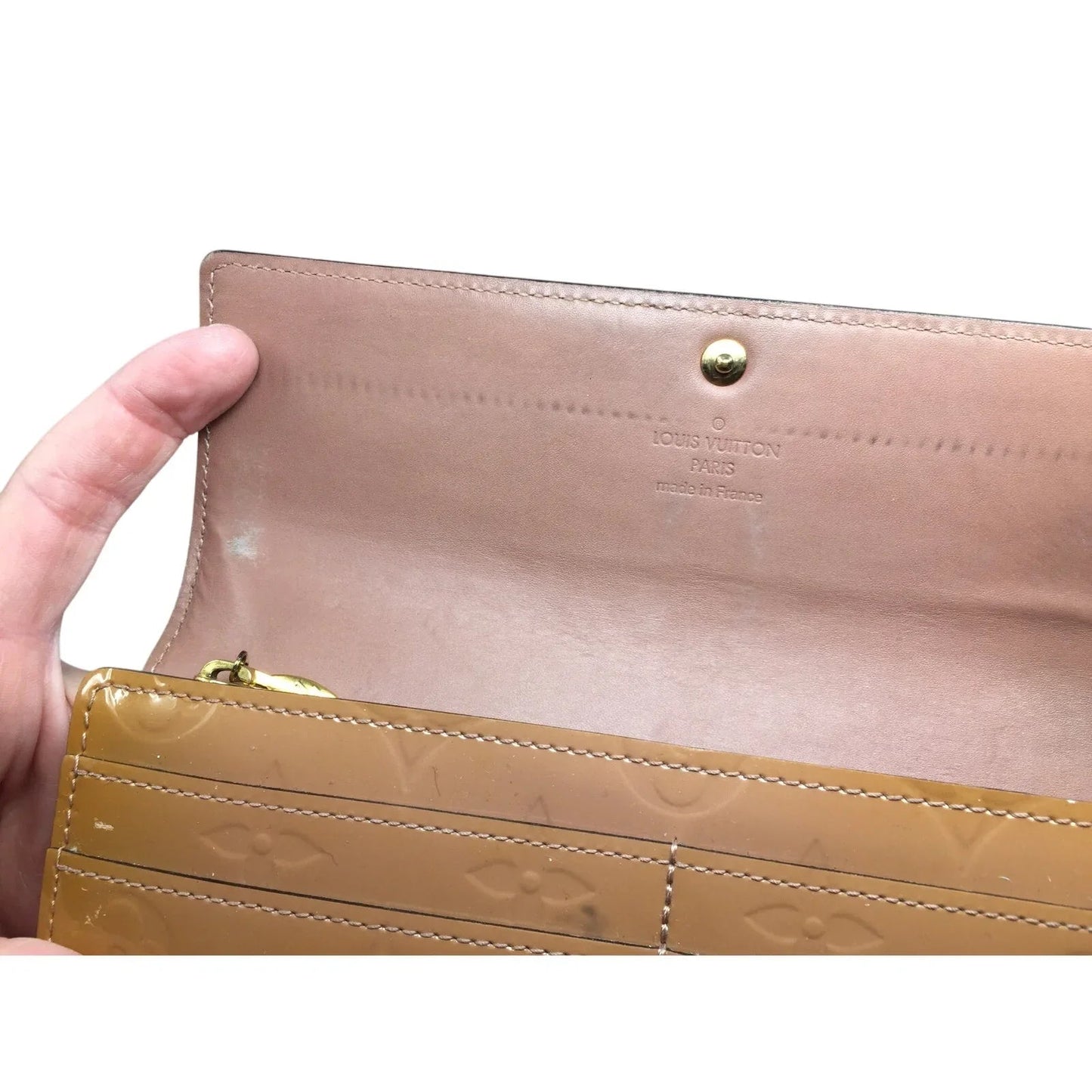 Louis Vuitton Vernis Monogram Sarah Long Wallet - Bronze / Mustard - Louis Vuitton - Long Wallet - A+ Stuff