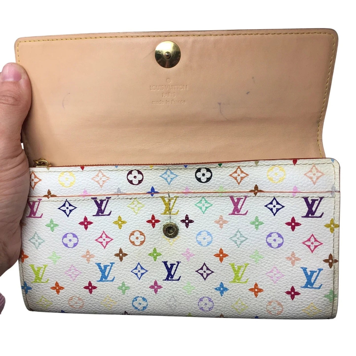 Louis Vuitton White Multicolor Takashi Murakami Long Wallet - Louis Vuitton - Wallet - A+ Stuff
