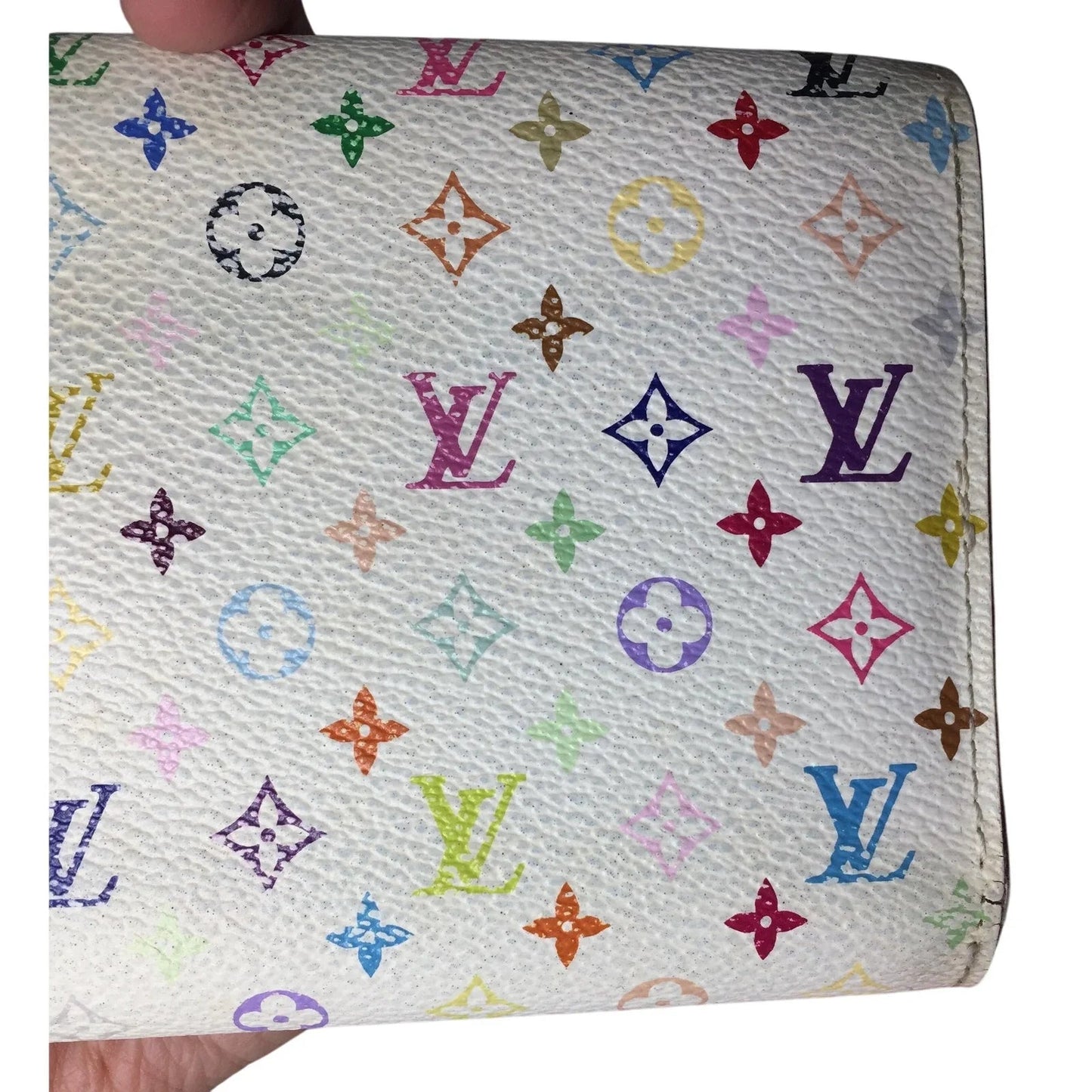 Louis Vuitton White Multicolor Takashi Murakami Long Wallet - Louis Vuitton - Wallet - A+ Stuff