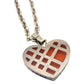 Burberry Blue Label Opaque Orange Silver Woven Check Heart