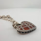 Burberry Blue Label Opaque Orange Silver Woven Check Heart