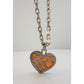 Burberry Blue Label Opaque Orange Silver Woven Check Heart