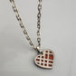 Burberry Blue Label Opaque Orange Silver Woven Check Heart