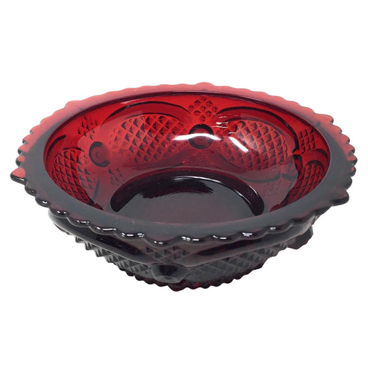 Vintage Avon 1876 Cape Cod Collection Ruby Red Glass Dessert Fruit Bowl (5.25") Avon  A+ Stuff Drinking, Dining & More