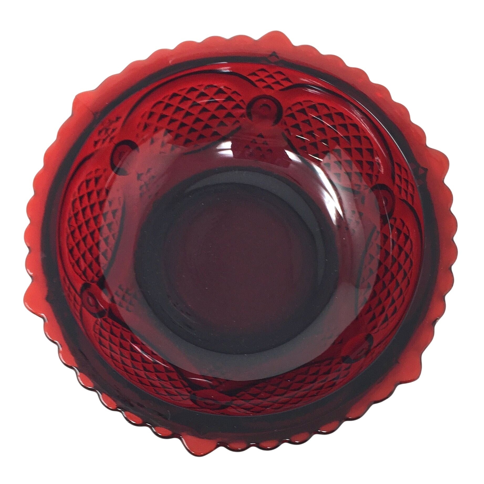 Vintage Avon 1876 Cape Cod Collection Ruby Red Glass Dessert Fruit Bowl (5.25") Avon  A+ Stuff Drinking, Dining & More