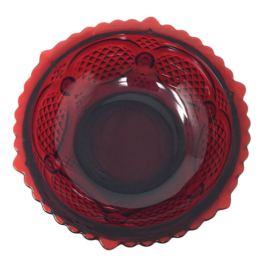 Vintage Avon 1876 Cape Cod Collection Ruby Red Glass Dessert Fruit Bowl (5.25") Avon  A+ Stuff Drinking, Dining & More