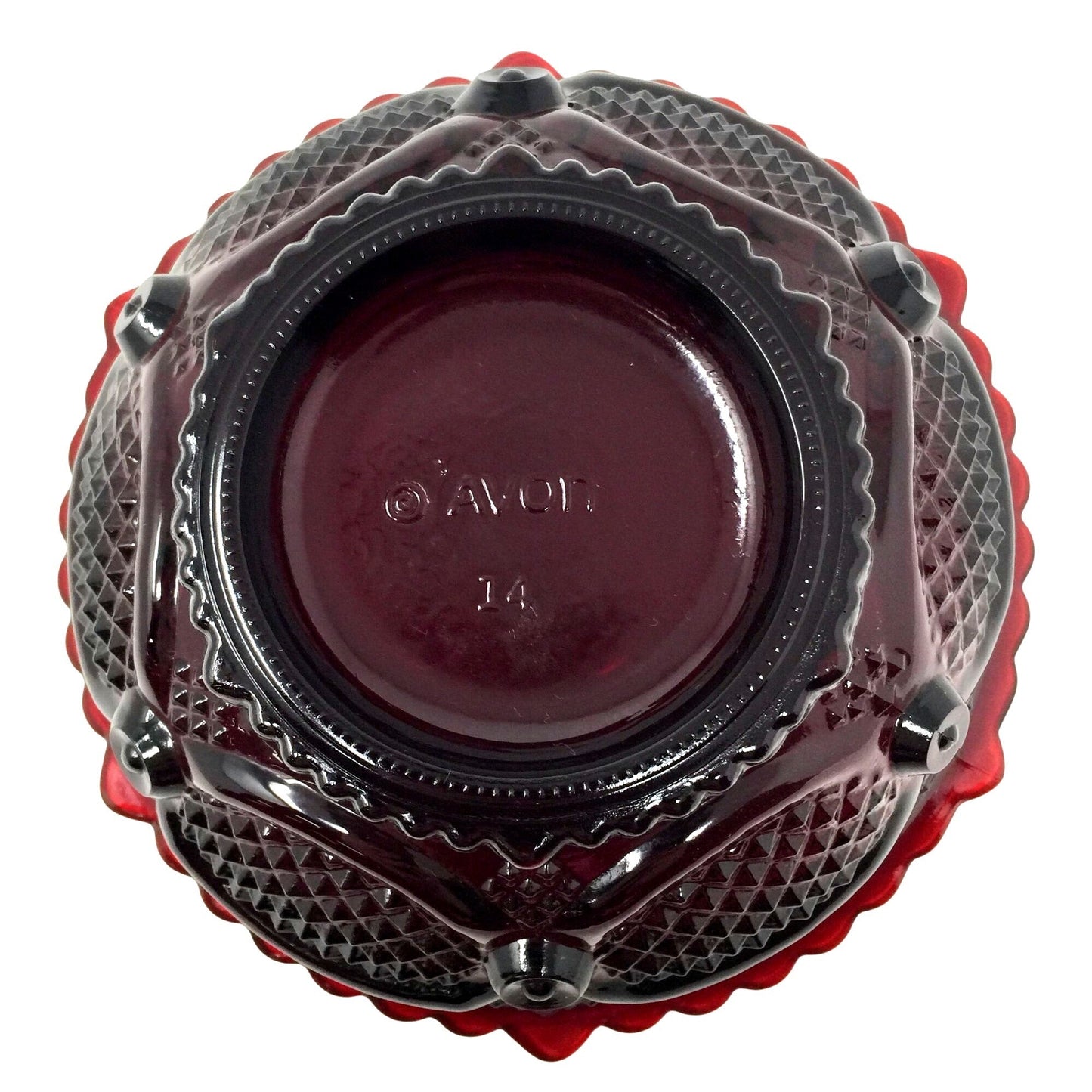 Vintage Avon 1876 Cape Cod Collection Ruby Red Glass Dessert Fruit Bowl (5.25") Avon  A+ Stuff Drinking, Dining & More