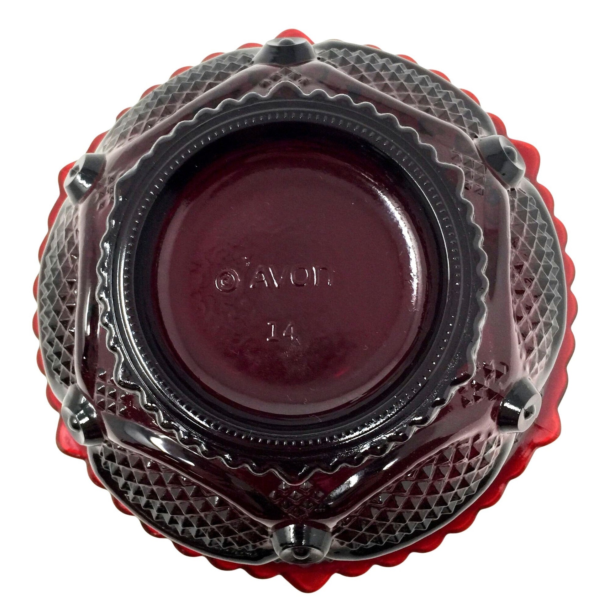 Vintage Avon 1876 Cape Cod Collection Ruby Red Glass Dessert Fruit Bowl (5.25") Avon  A+ Stuff Drinking, Dining & More
