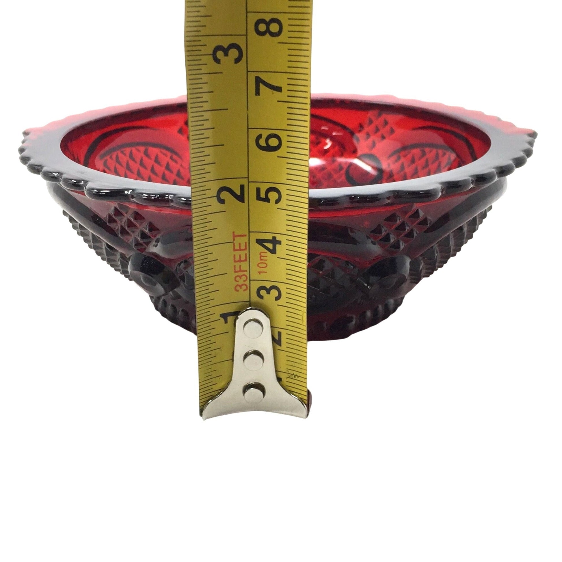 Vintage Avon 1876 Cape Cod Collection Ruby Red Glass Dessert Fruit Bowl (5.25") Avon  A+ Stuff Drinking, Dining & More