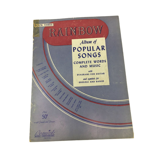 Vintage Copy of Rainbow Album of Popular Songs, Book Three A+ Stuff  A+ Stuff Sheet Music