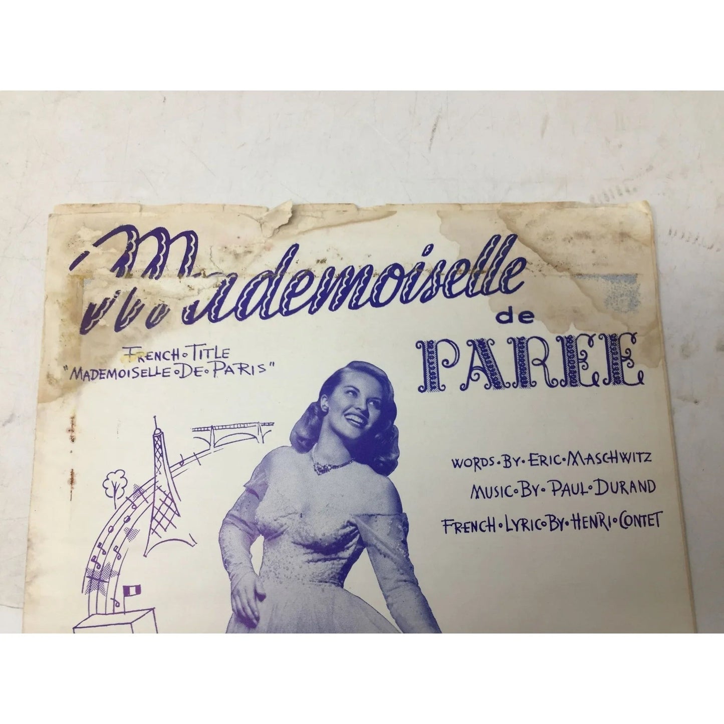 MADEMOISELLE DE PAREE Vintage sheet music - A+ Stuff - SHEET MUSIC - A+ Stuff