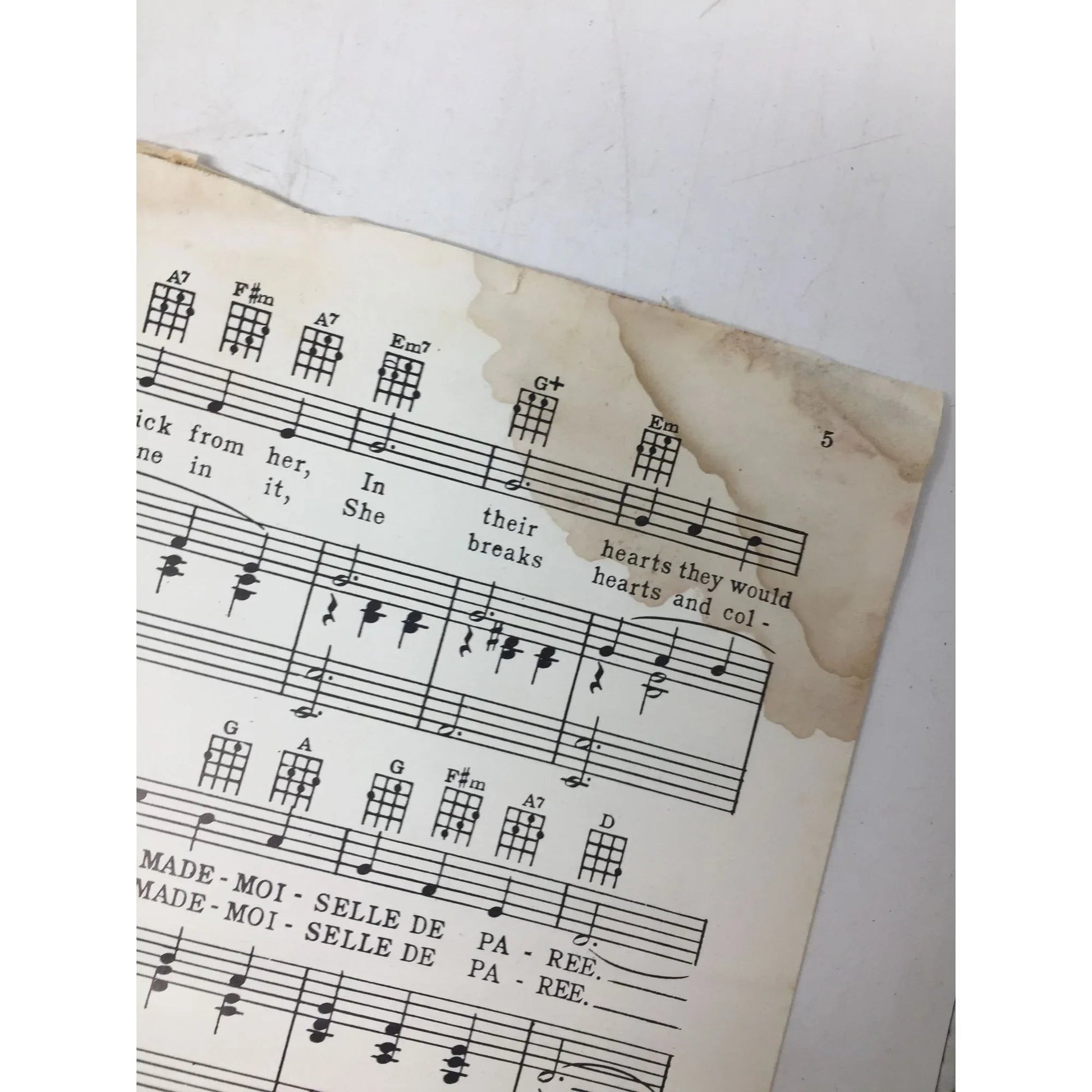 MADEMOISELLE DE PAREE Vintage sheet music - A+ Stuff - SHEET MUSIC - A+ Stuff