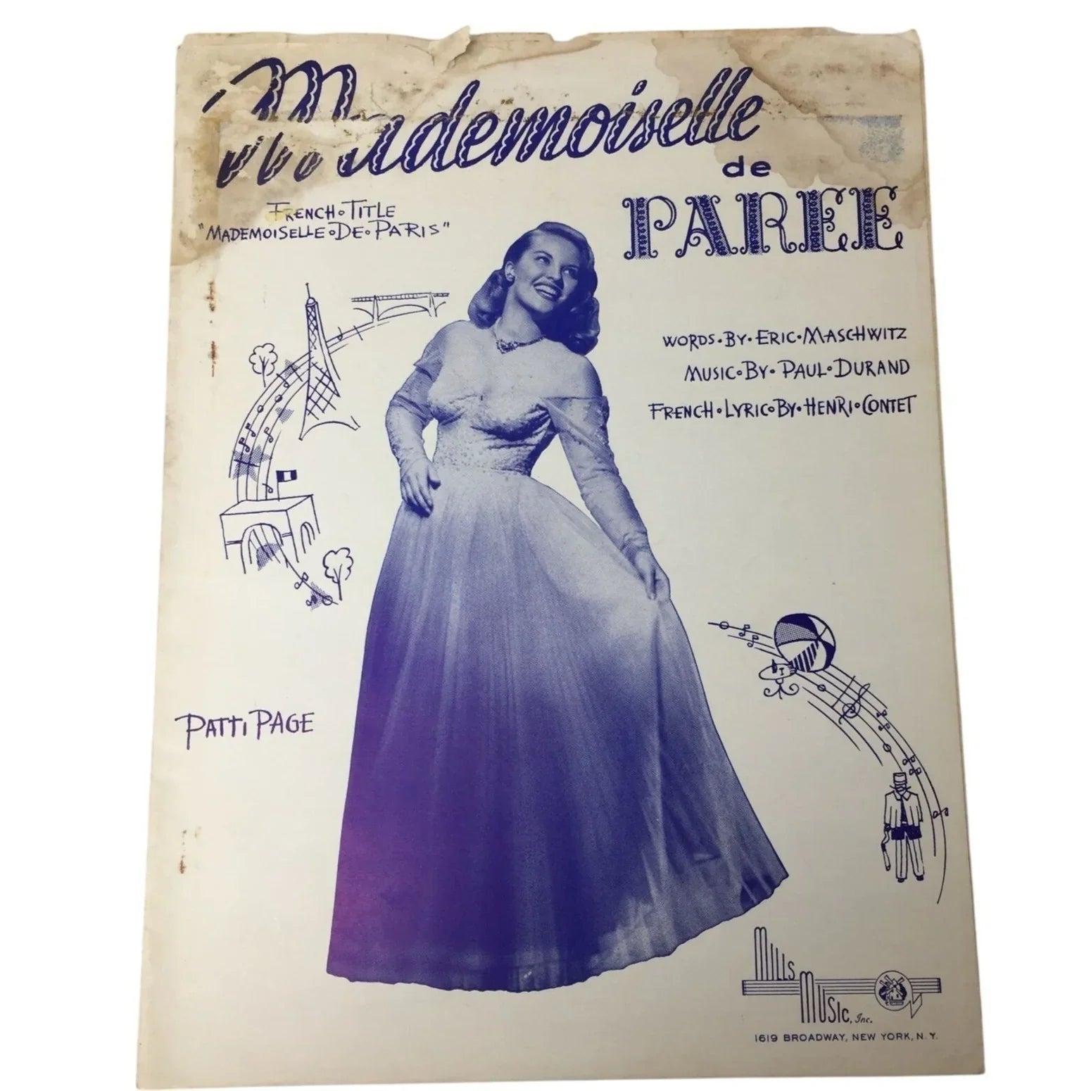 MADEMOISELLE DE PAREE Vintage sheet music - A+ Stuff - SHEET MUSIC - A+ Stuff
