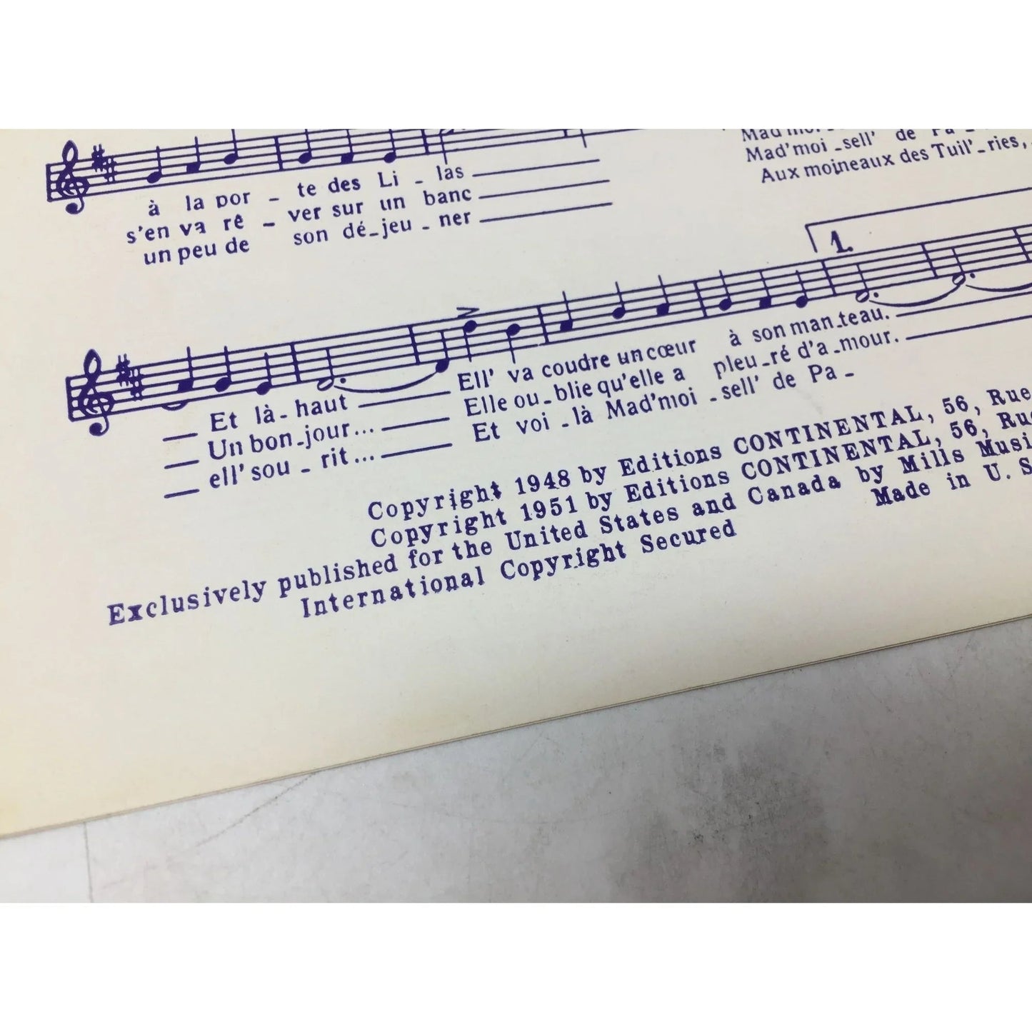 MADEMOISELLE DE PAREE Vintage sheet music - A+ Stuff - SHEET MUSIC - A+ Stuff