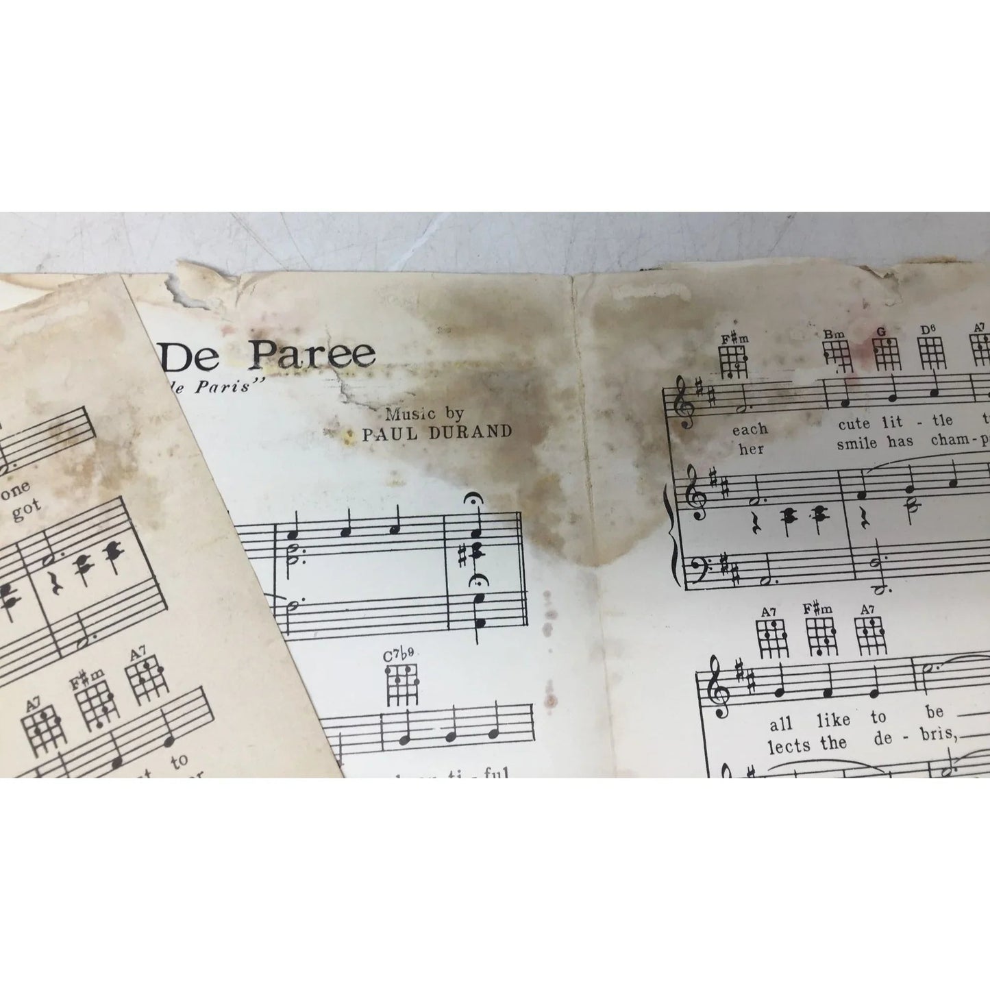 MADEMOISELLE DE PAREE Vintage sheet music - A+ Stuff - SHEET MUSIC - A+ Stuff